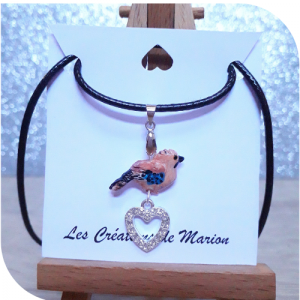 Pendentif geai coeur