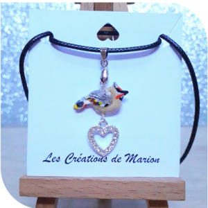 Pendentif jaseur boréal coeur